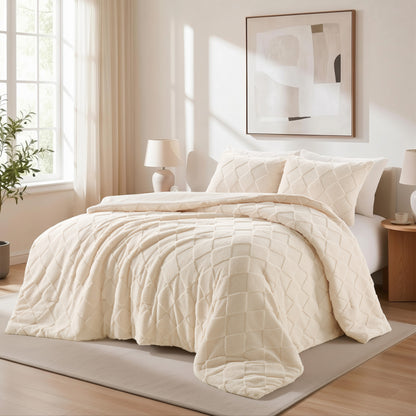 Regency Heights Monroe Jacquard Sherpa(Diamond) Comforter Mini Set