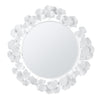Martha Stewart Eden White Gingko Leaf Round Wall Mirror 30.5"