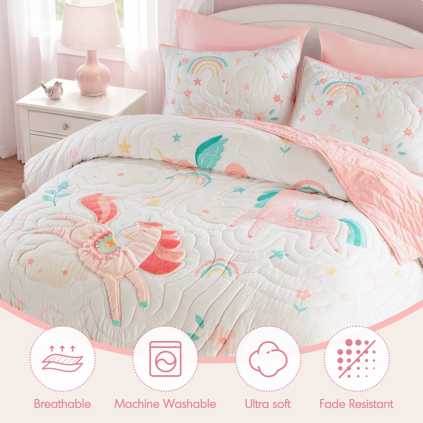 Intelligent Design Kids Unicorn Dream 5PCS Quilt Set