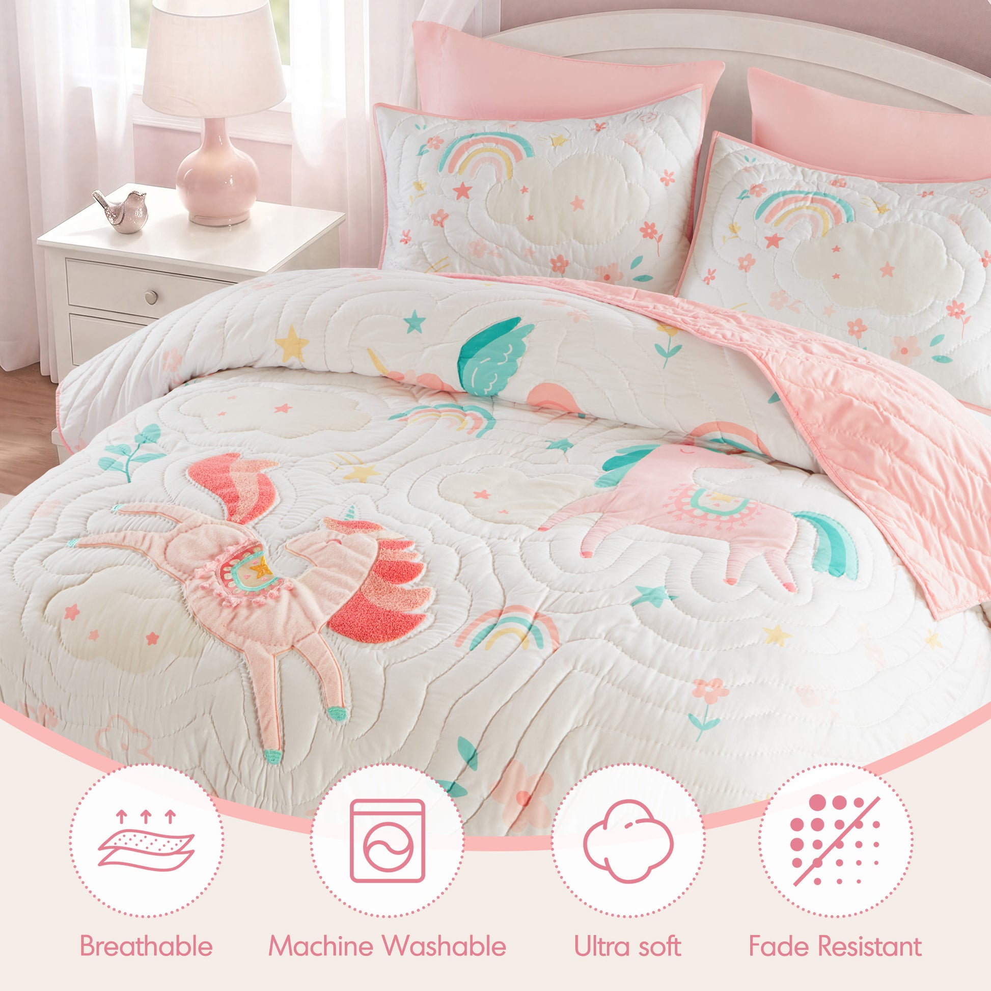 Intelligent Design Kids Unicorn Dream 5PCS Quilt Set