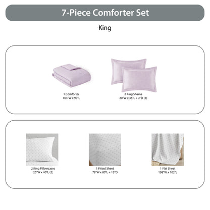 Regency Heights Camden Chambray Print Microfiber Comforter Set with Bed Sheets