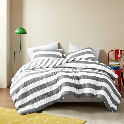 Echo Stripe Textured Print Comforter Set