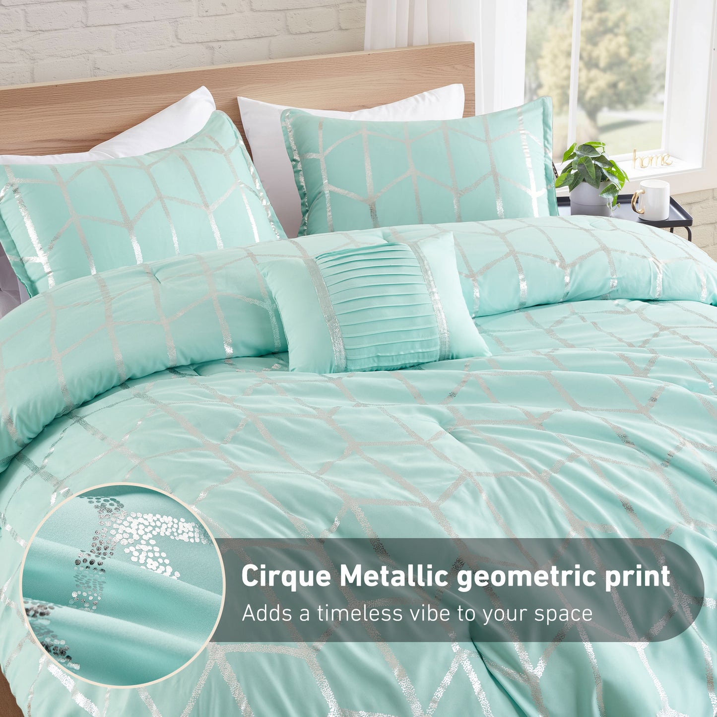 Regency Heights Raina Metallic Printed 3 Comforter Set