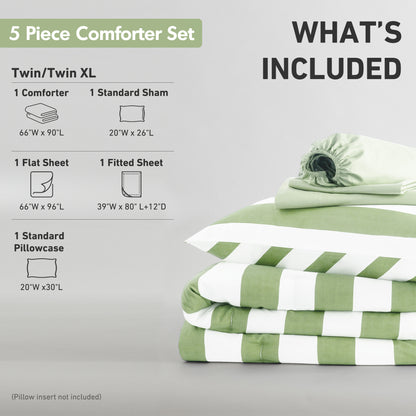 Regency Heights Echo Stripe Textured Print Comforter Set