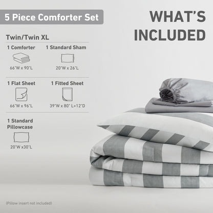 Regency Heights Echo Stripe Textured Print Comforter Set