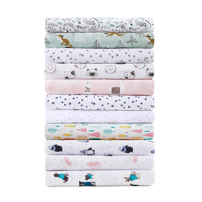 Intelligent Design Cotton Flannel Printed Sheet Set