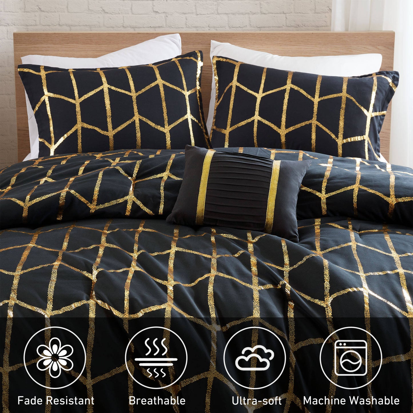 Regency Heights Raina Metallic Printed 3 Comforter Set