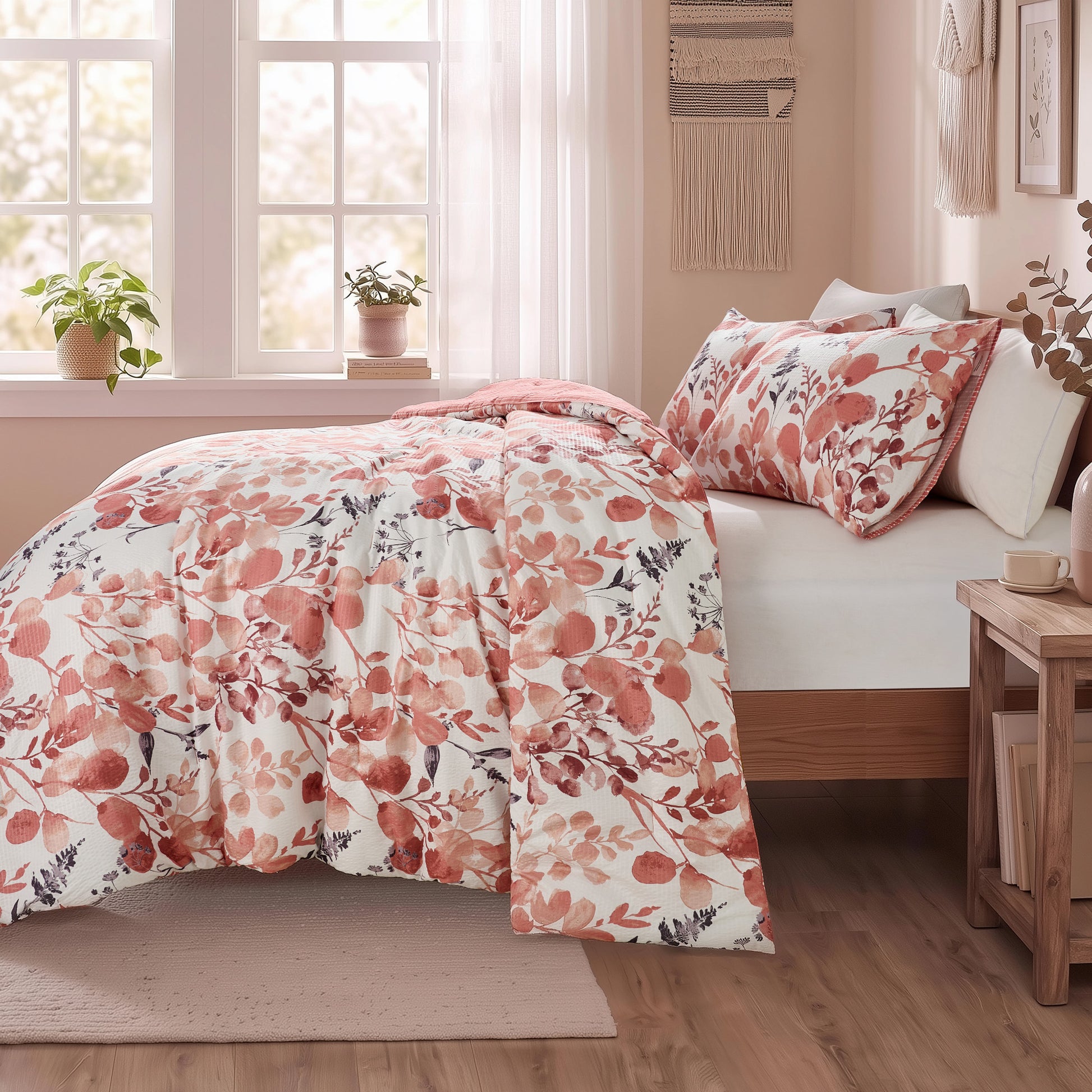 Regency Heights Gabrielle Reversible Floral Botanical Seersucker Comforter Set