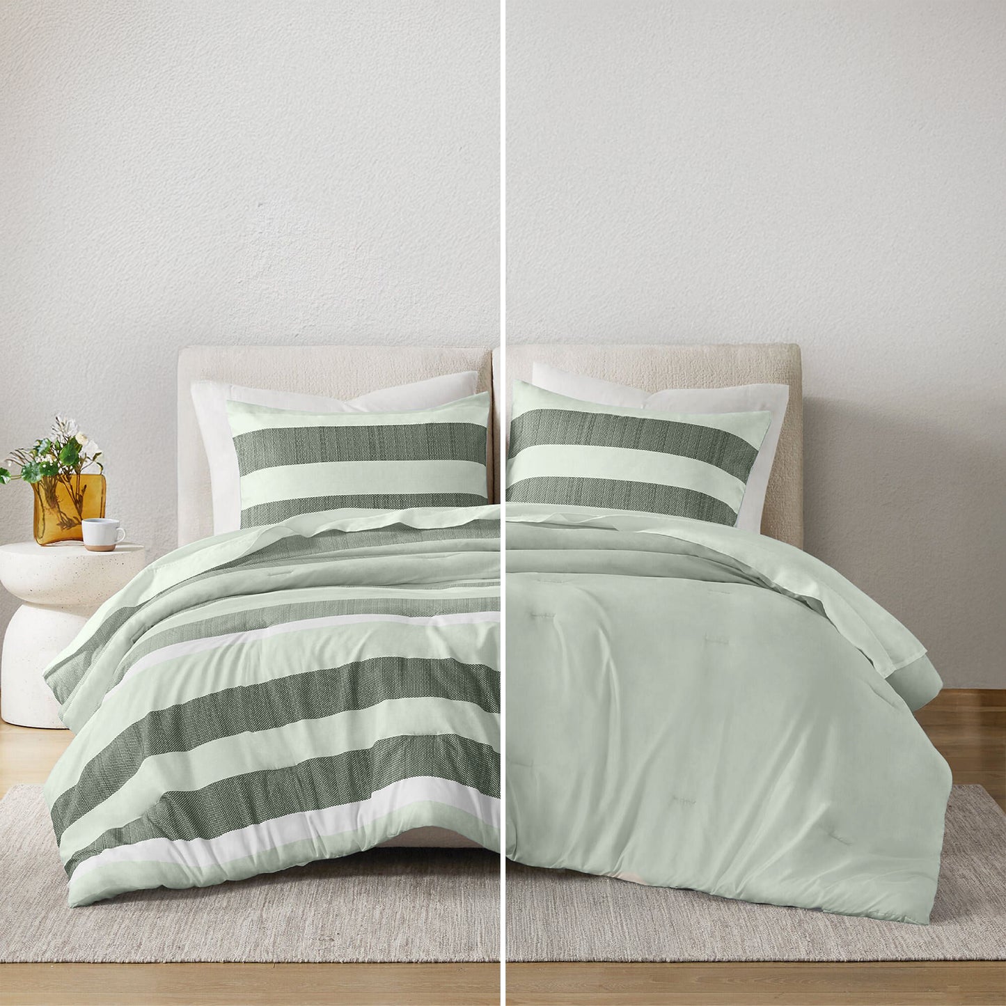 Blais Stripe Textured Print Comforter Set