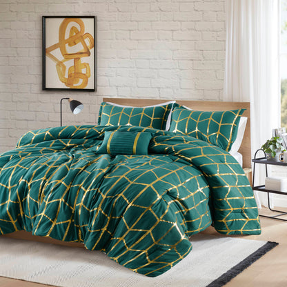 Regency Heights Raina Metallic Printed 3 Comforter Set