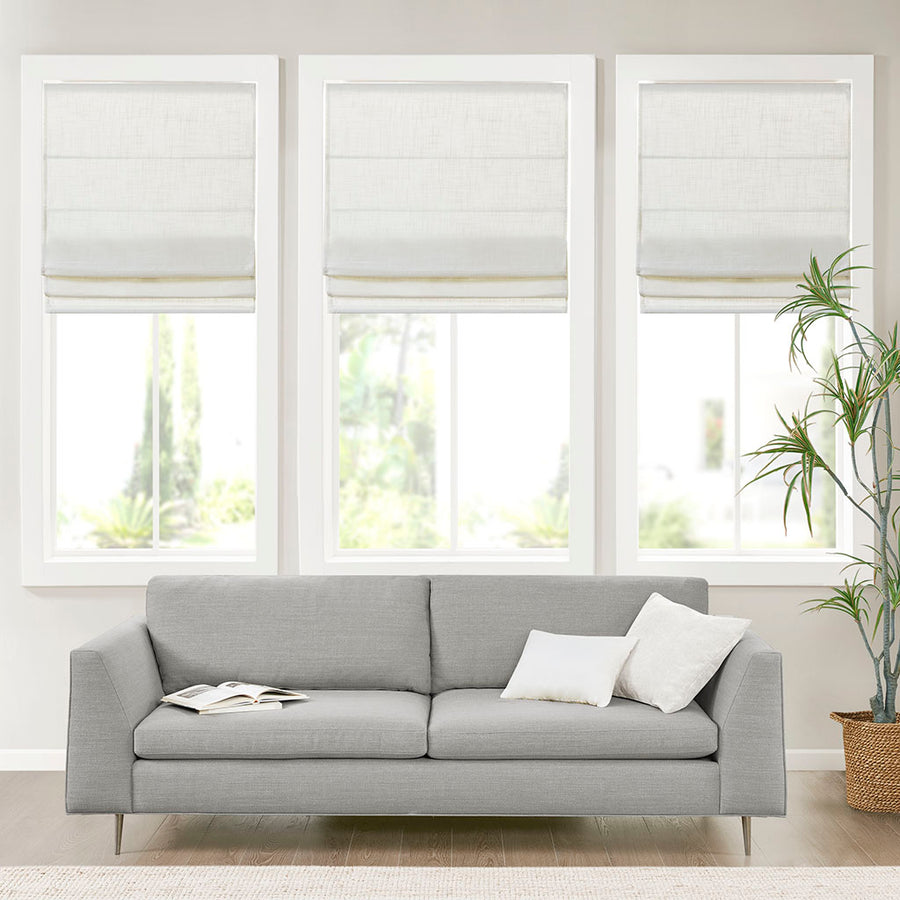 Madison Park Linen Blend Light Filtering Cordless Roman Shade