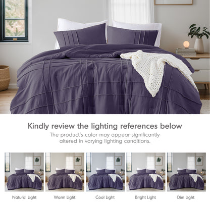 Parker Soft Washed Pleated Comforter Set