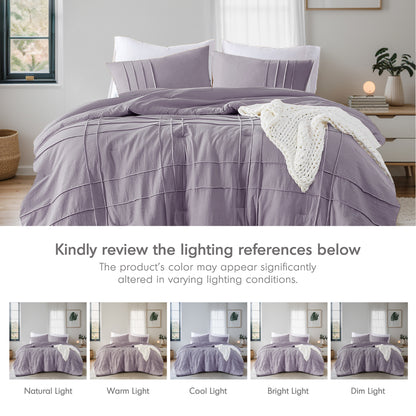 Parker Soft Washed Pleated Comforter Set