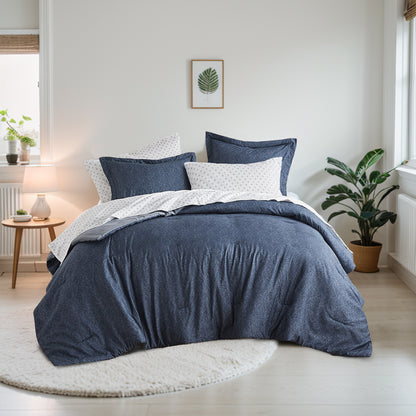 Regency Heights Camden Chambray Print Microfiber Comforter Set with Bed Sheets