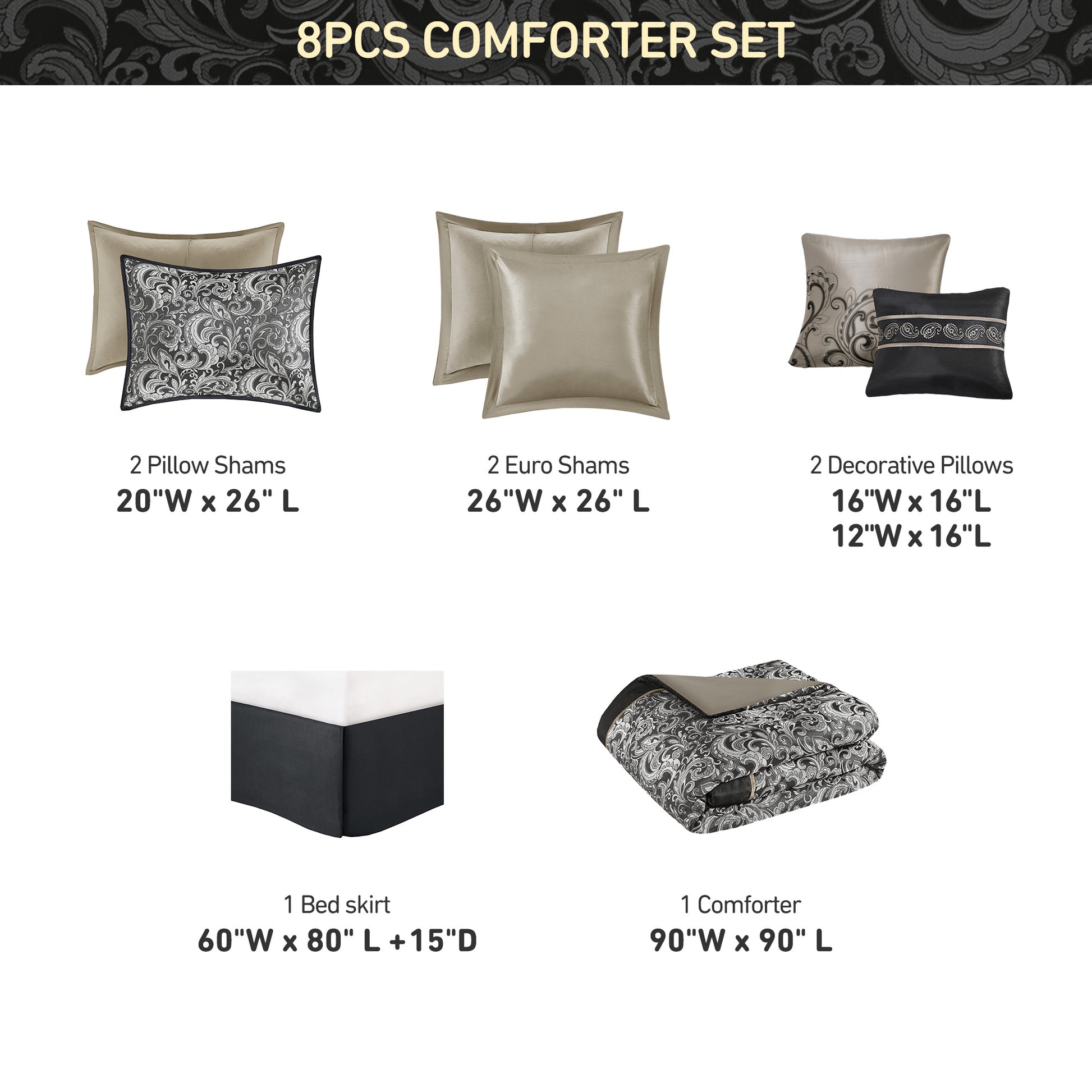 Regency Heights Bryson 8pcs Comforter Set