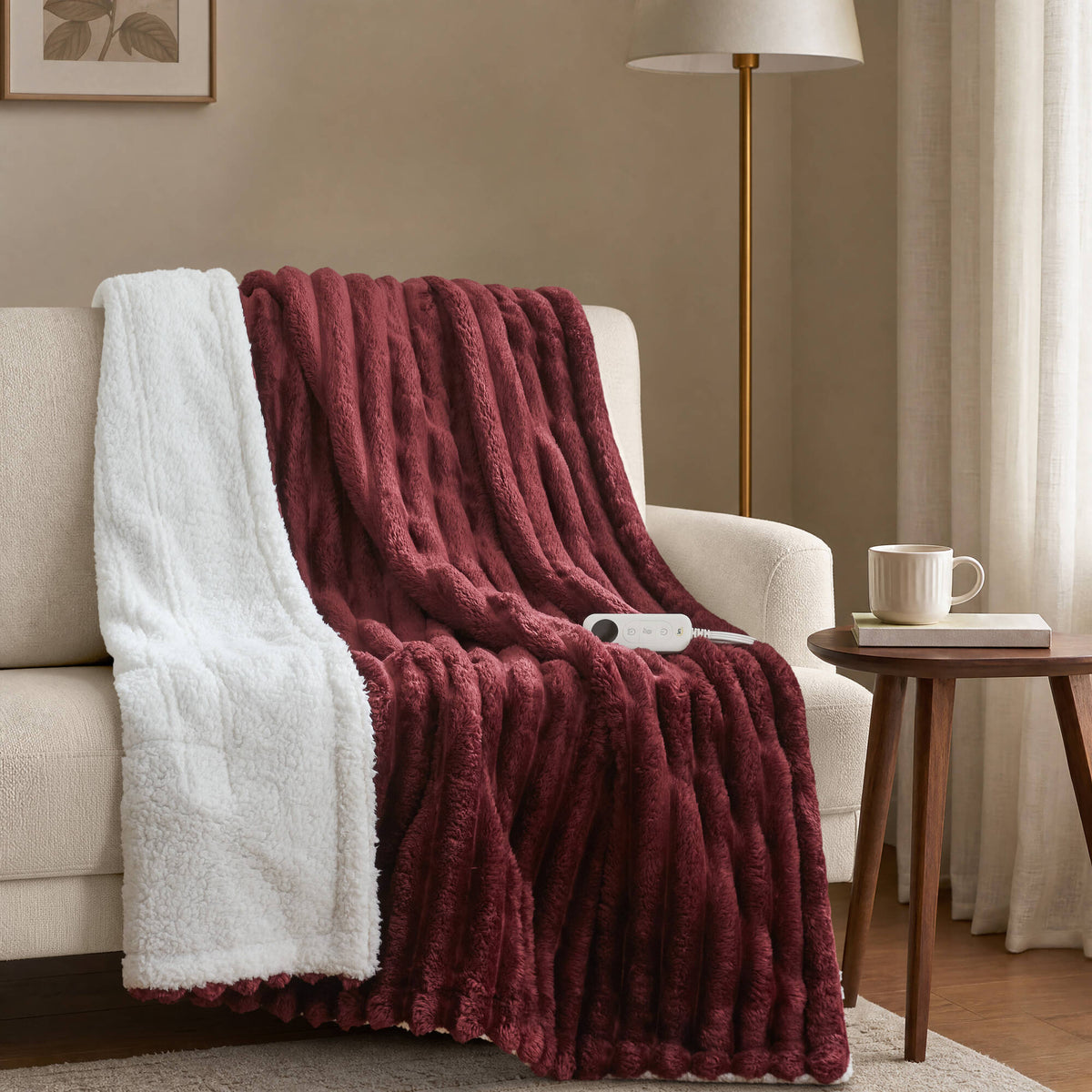 Serta Heated Cord Plush Heated Throw