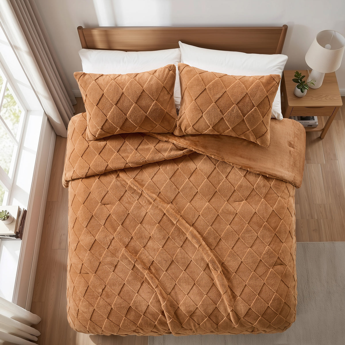 Regency Heights Monroe Jacquard Sherpa(Diamond) Comforter Mini Set