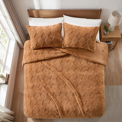 Regency Heights Monroe Jacquard Sherpa(Diamond) Comforter Mini Set