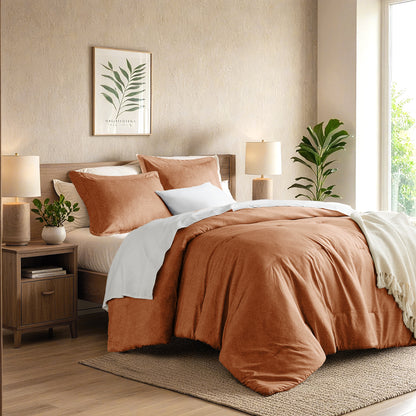 Regency Heights Camden Chambray Print Solid Comforter Set
