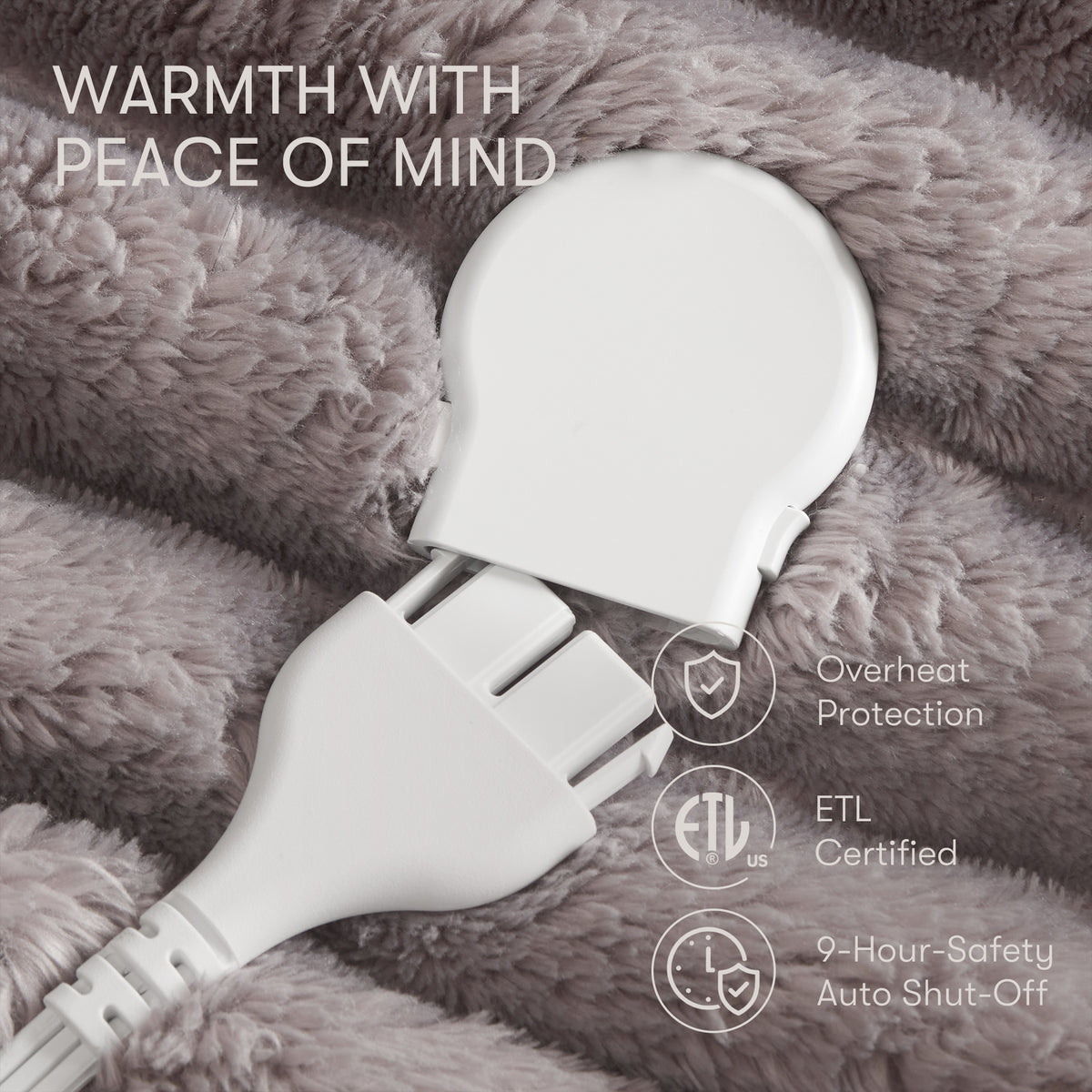 Serta Heated Cord Plush Heated Throw