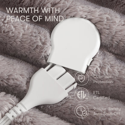 Serta Heated Cord Plush Heated Throw