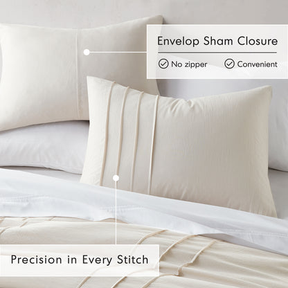 Parker Soft Washed Pleated Comforter Set