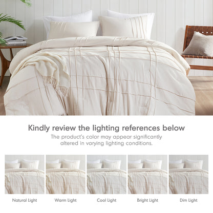 Parker Soft Washed Pleated Comforter Set