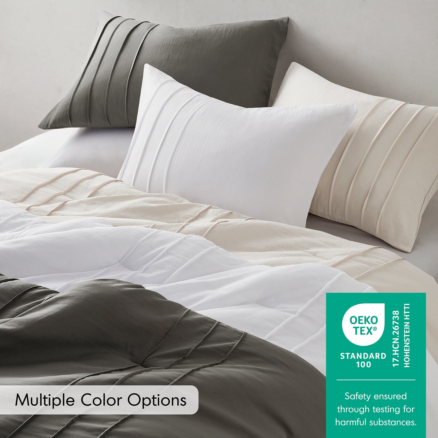 Parker Soft Washed Pleated Comforter Set