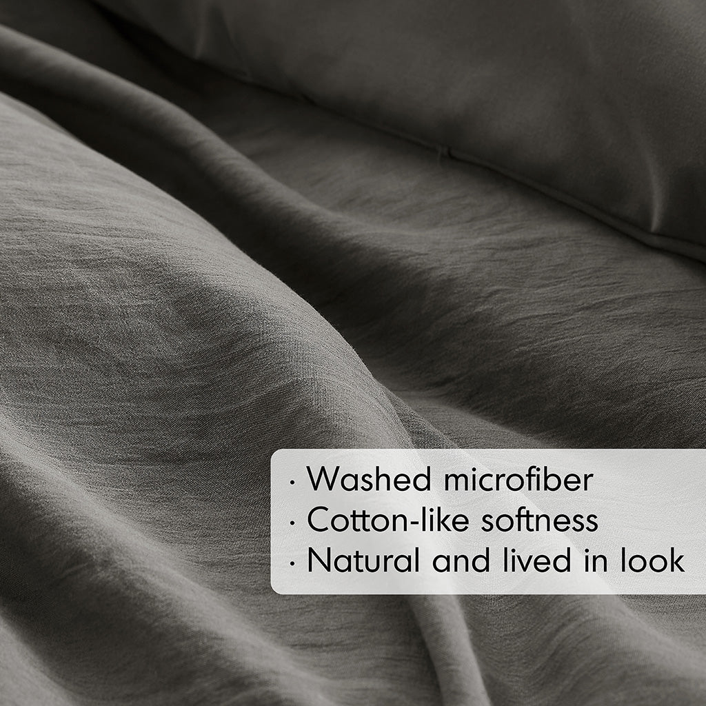 Comfort Spaces Soft Washed Pleated Comforter Set