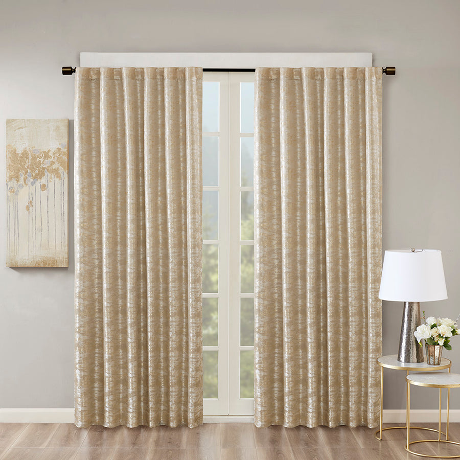 SunSmart Jacquard Lined Total Blackout Rod Pocket/Back Tab Curtain Panel