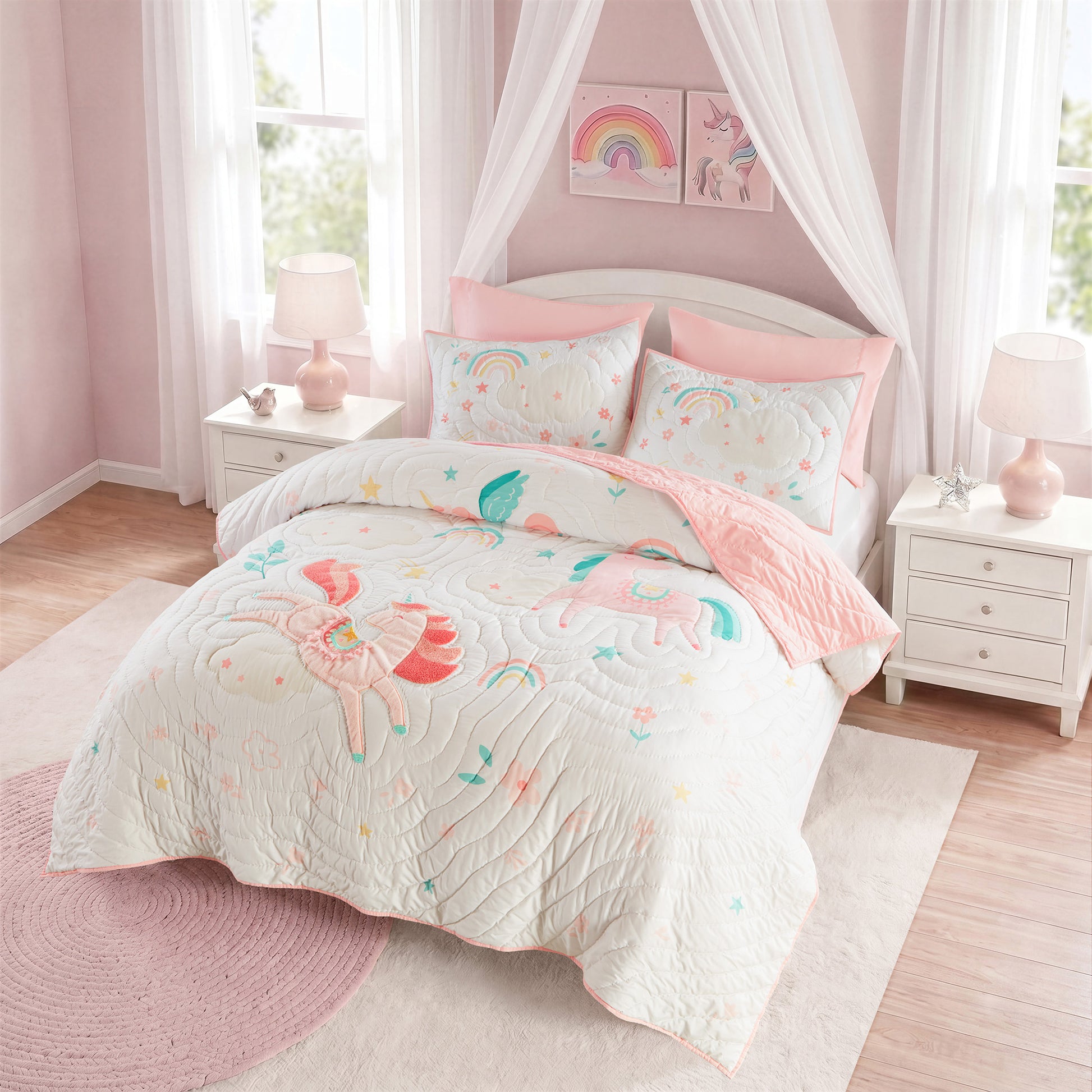 Intelligent Design Kids Unicorn Dream 5PCS Quilt Set