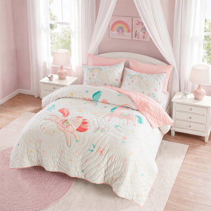 Intelligent Design Kids Unicorn Dream 5PCS Quilt Set