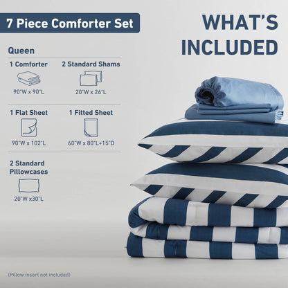 Regency Heights Echo Stripe Textured Print Comforter Set