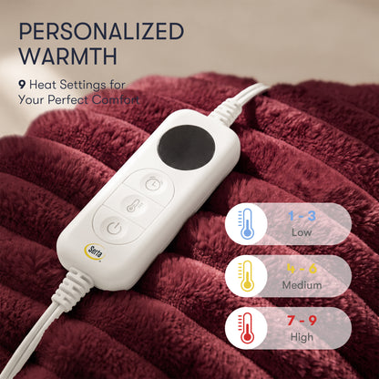 Serta Heated Cord Plush Heated Throw