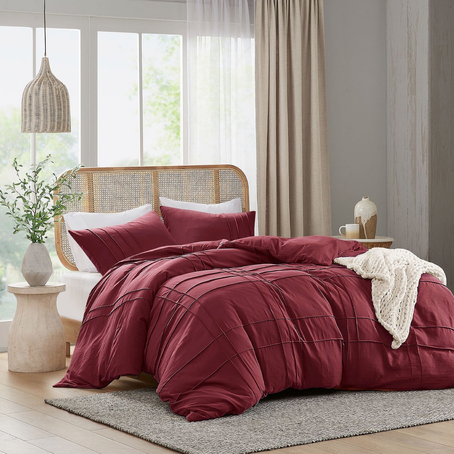 Parker Soft Washed Pleated Comforter Set