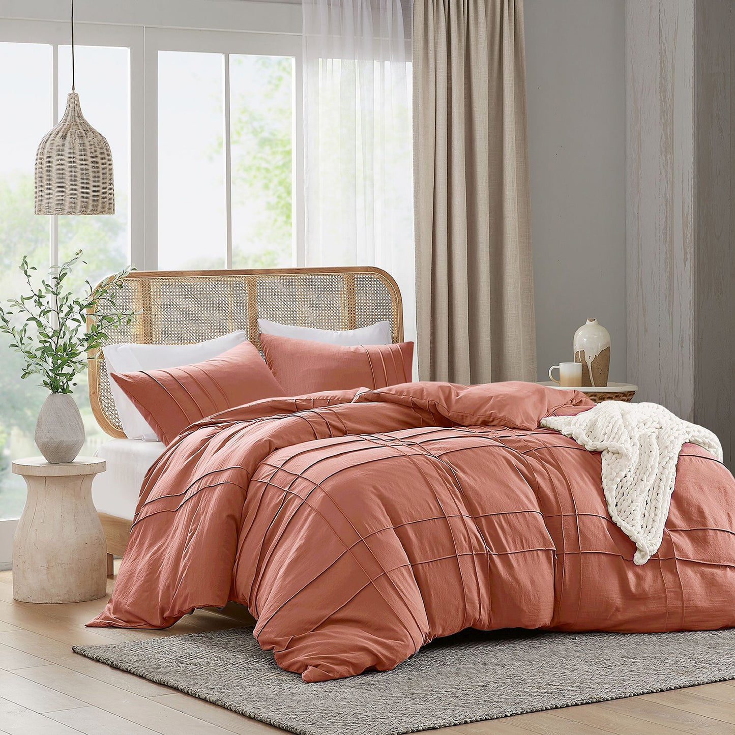 Parker Soft Washed Pleated Comforter Set