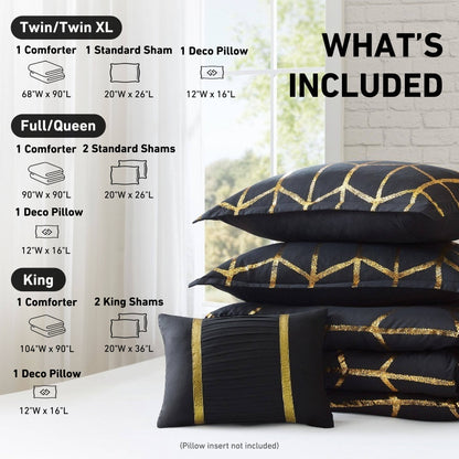 Regency Heights Raina Metallic Printed 3 Comforter Set