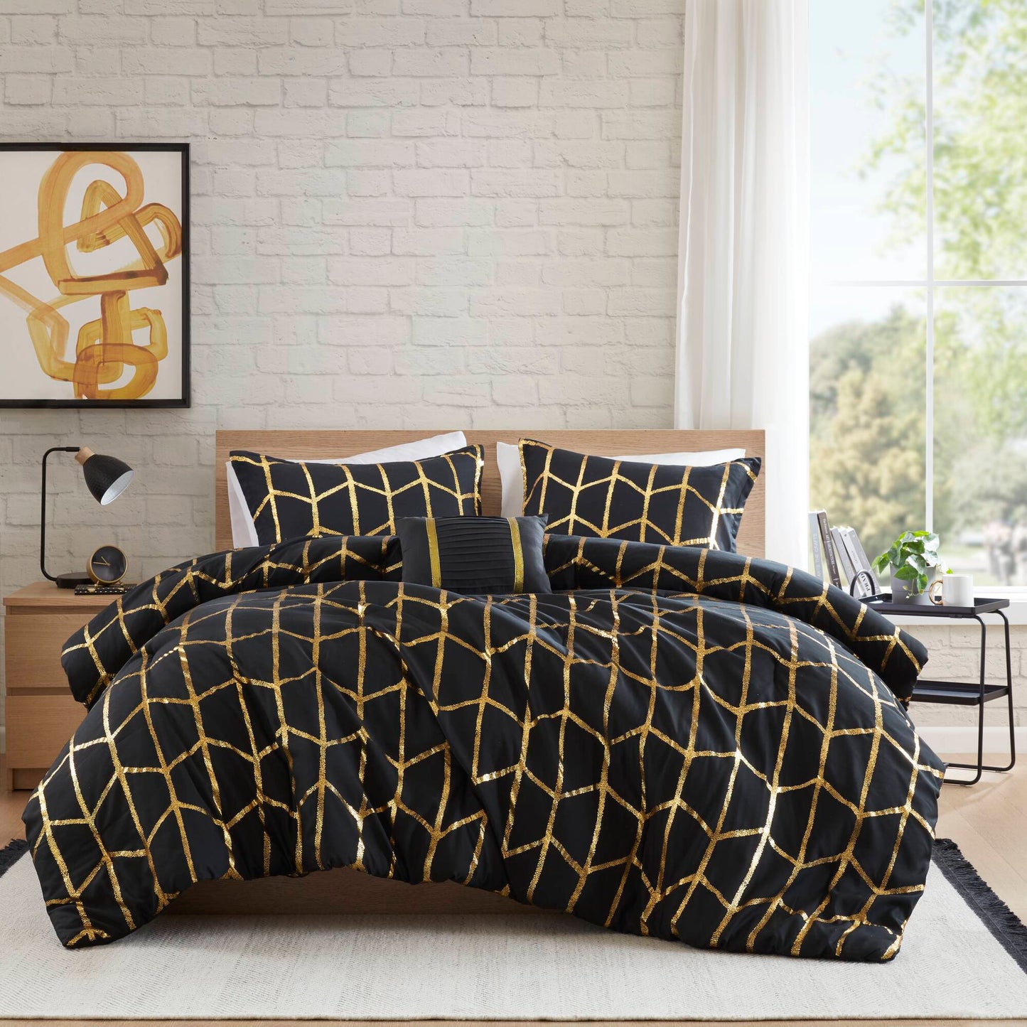 Regency Heights Raina Metallic Printed 3 Comforter Set