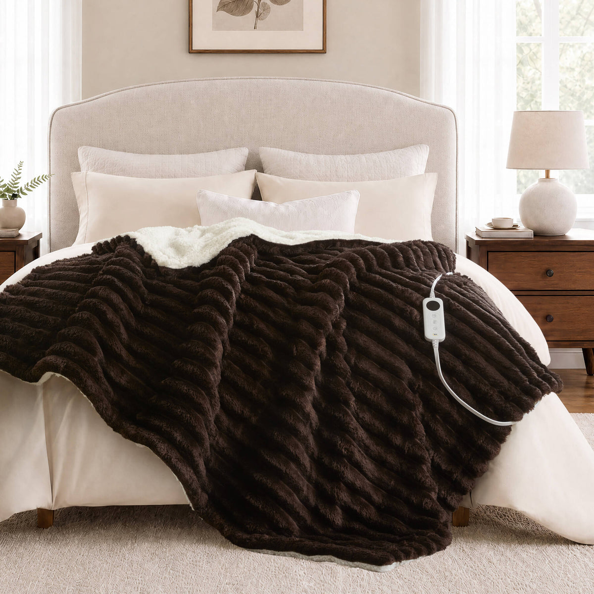 Serta Heated Cord Plush Heated Throw