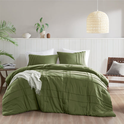 Parker Soft Washed Pleated Comforter Set