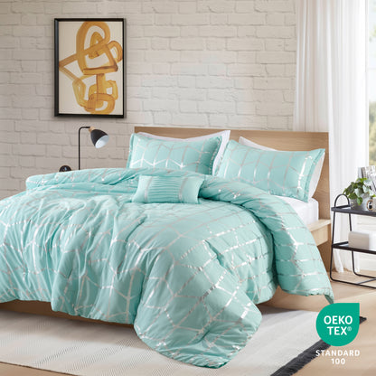 Regency Heights Raina Metallic Printed 3 Comforter Set