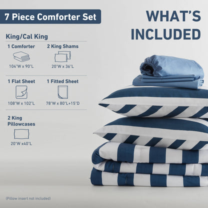 Regency Heights Echo Stripe Textured Print Comforter Set
