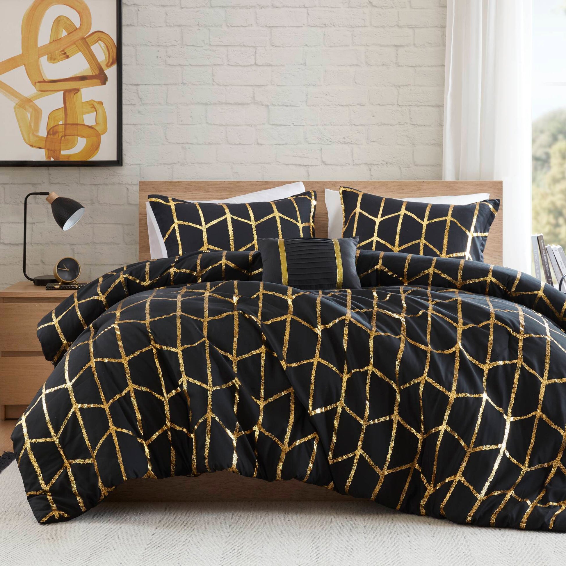 Regency Heights Raina Metallic Printed 3 Comforter Set