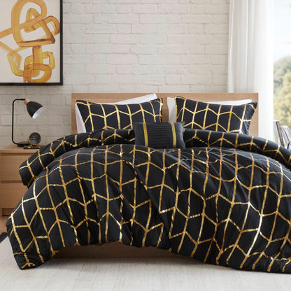 Regency Heights Raina Metallic Printed 3 Comforter Set