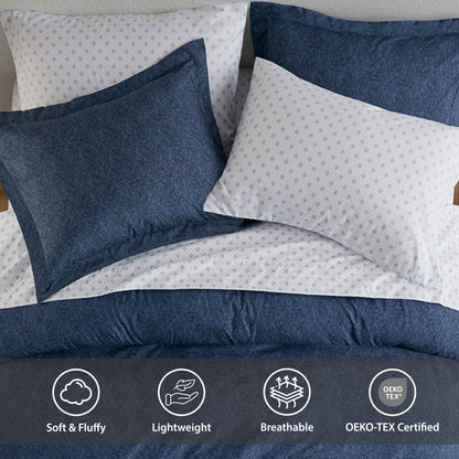 Regency Heights Camden Chambray Print Microfiber Comforter Set with Bed Sheets