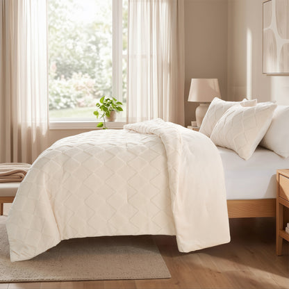 Regency Heights Monroe Jacquard Sherpa(Diamond) Comforter Mini Set