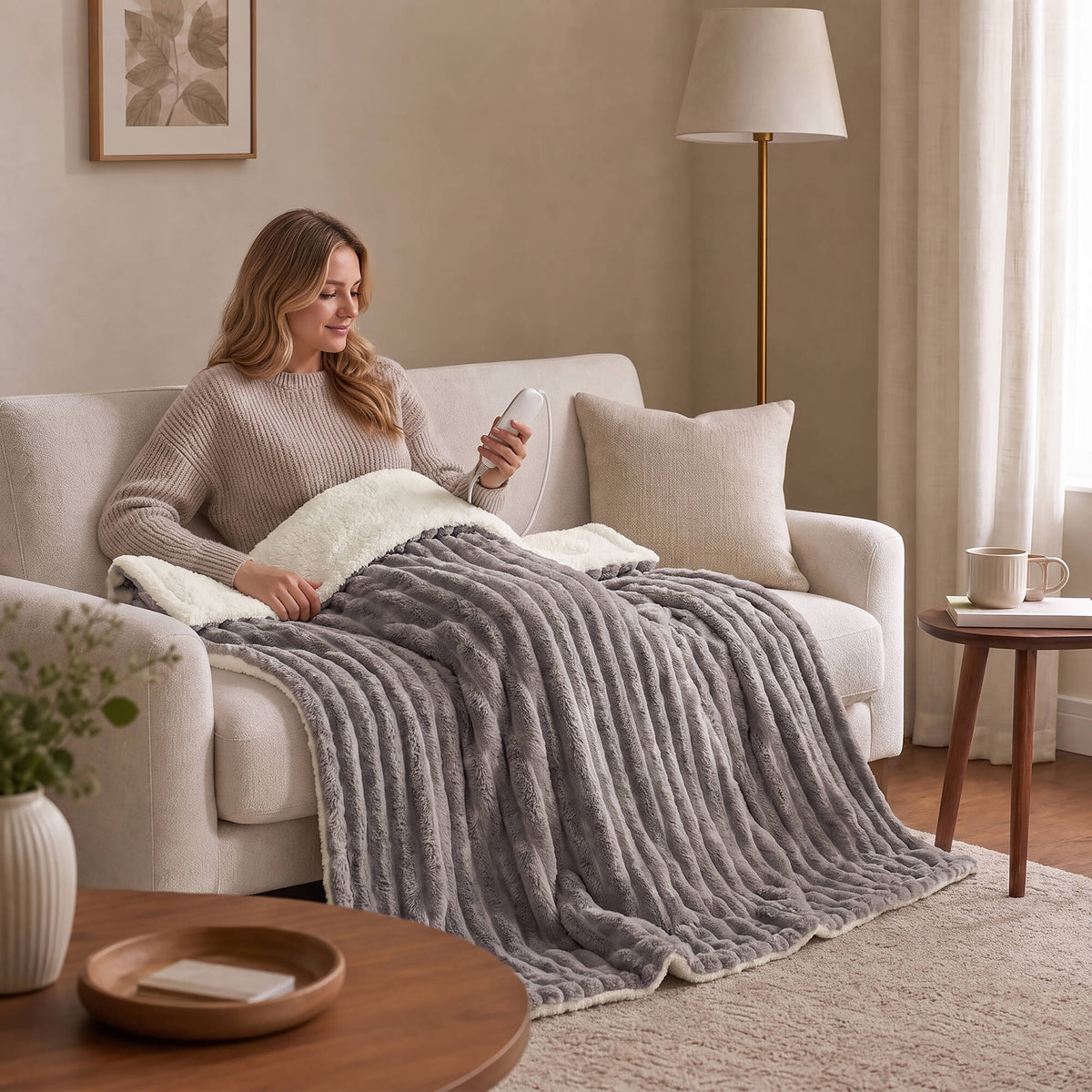 Serta Heated Cord Plush Heated Throw
