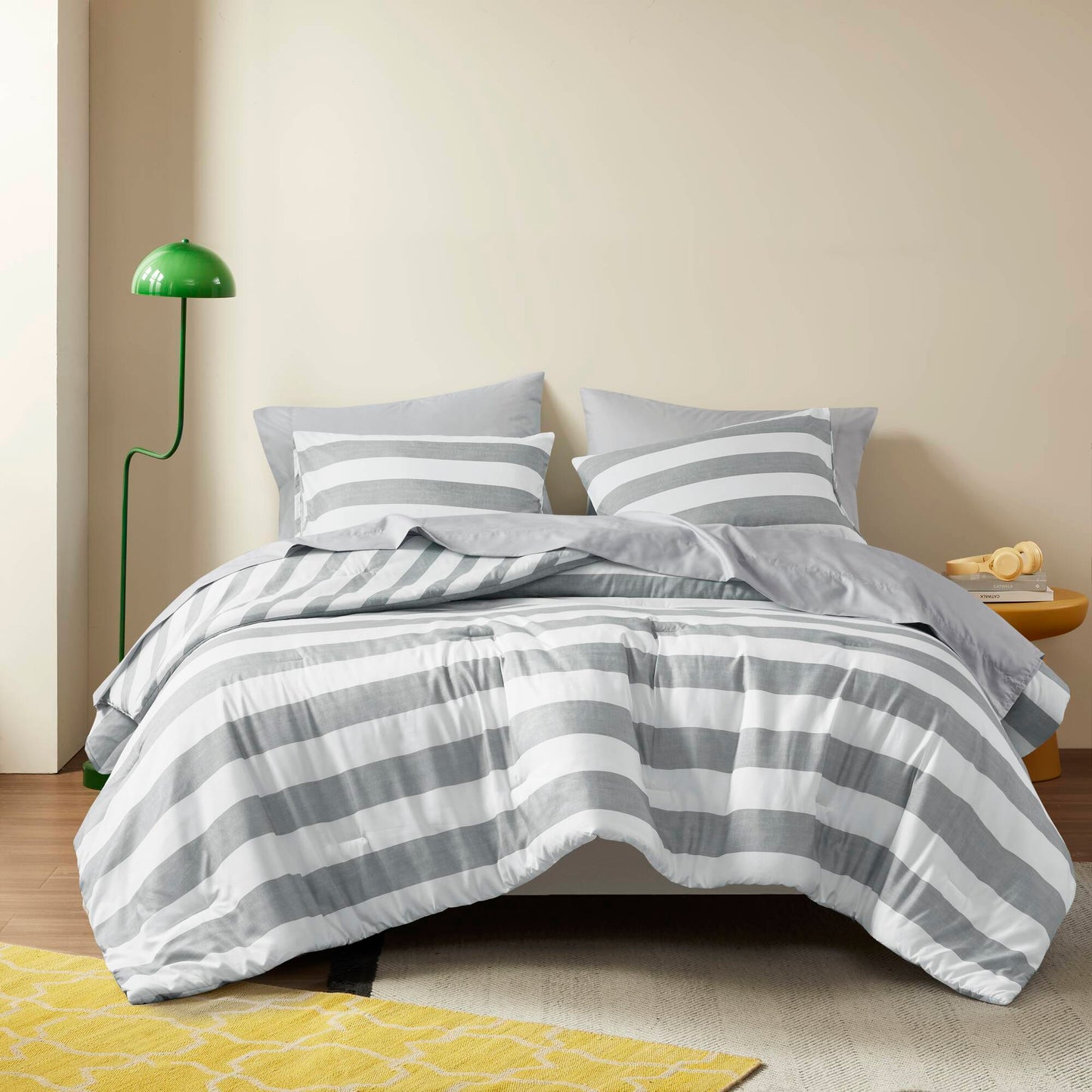 Echo Stripe Textured Print Comforter Set