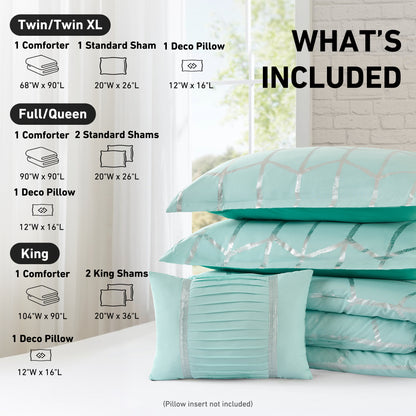 Regency Heights Raina Metallic Printed 3 Comforter Set