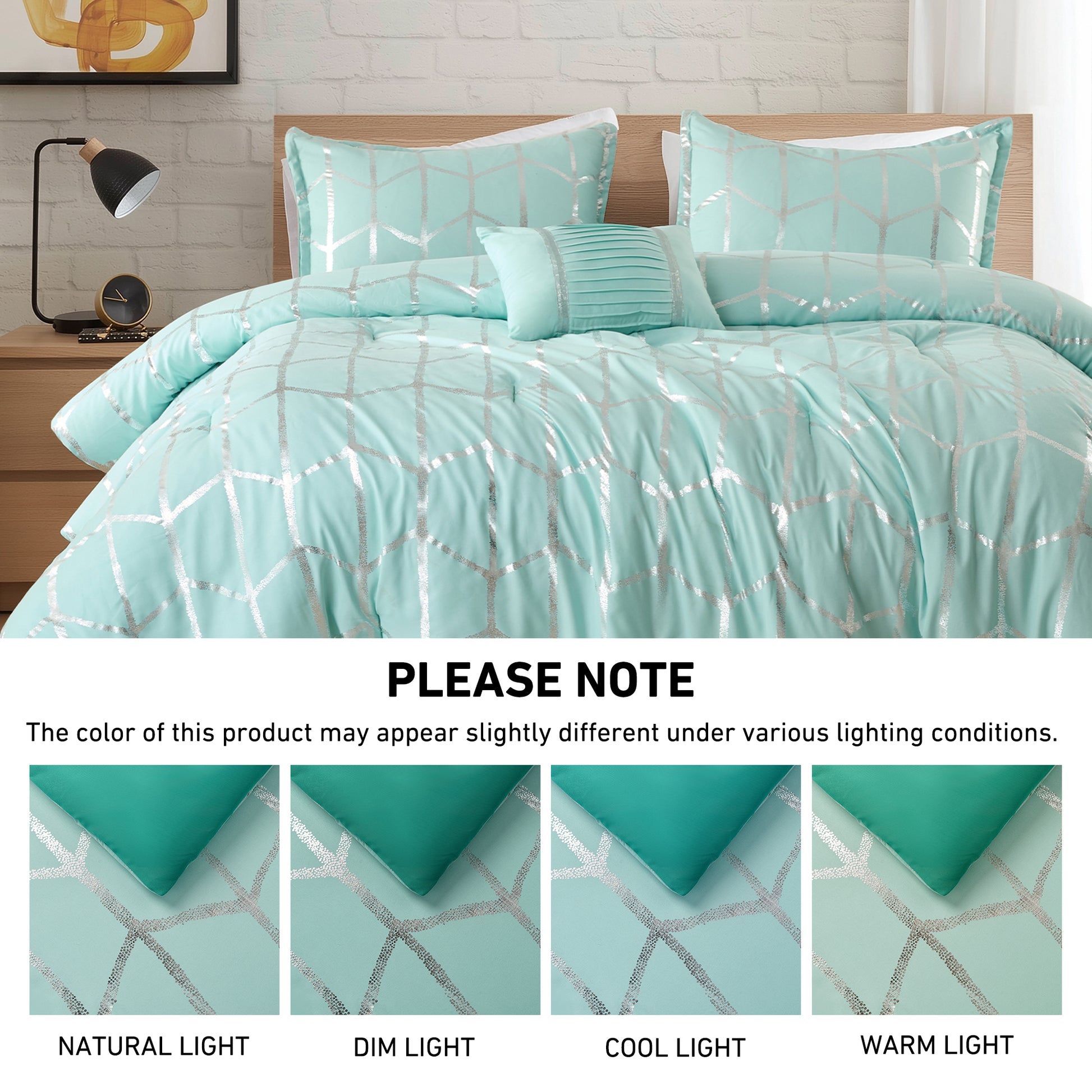 Regency Heights Raina Metallic Printed 3 Comforter Set